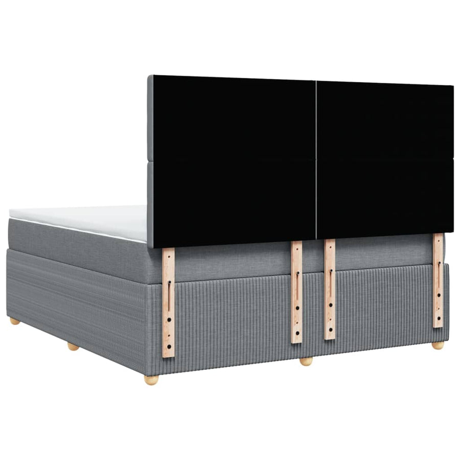 Boxspring met matras stof lichtgrijs 180x200 cm