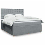 Boxspring met matras 180x200 cm lichtgrijs
