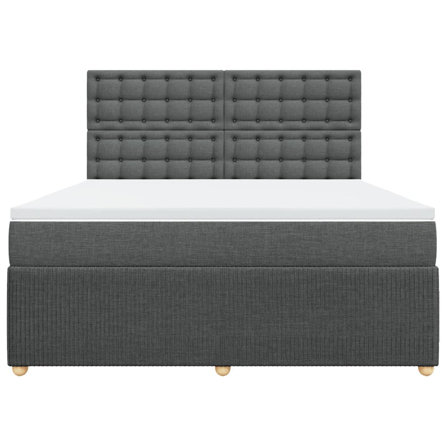 Boxspring met matras stof donkergrijs 180x200 cm