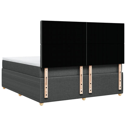 Boxspring met matras stof donkergrijs 180x200 cm