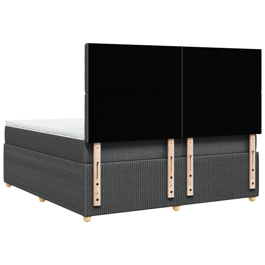 Boxspring met matras stof donkergrijs 180x200 cm