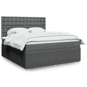 Boxspring met matras donkergrijs 180x200 cm