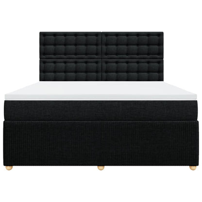 Boxspring met matras stof zwart 180x200 cm