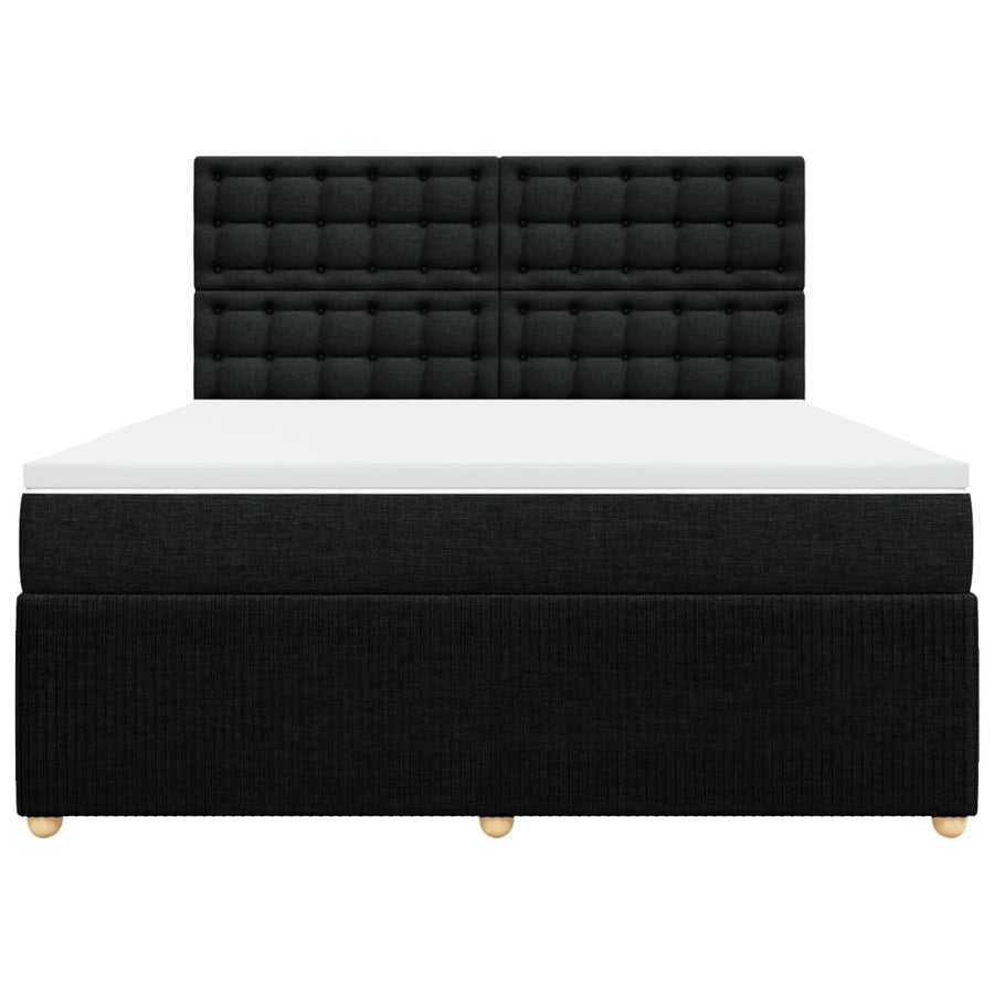 Boxspring met matras stof zwart 180x200 cm