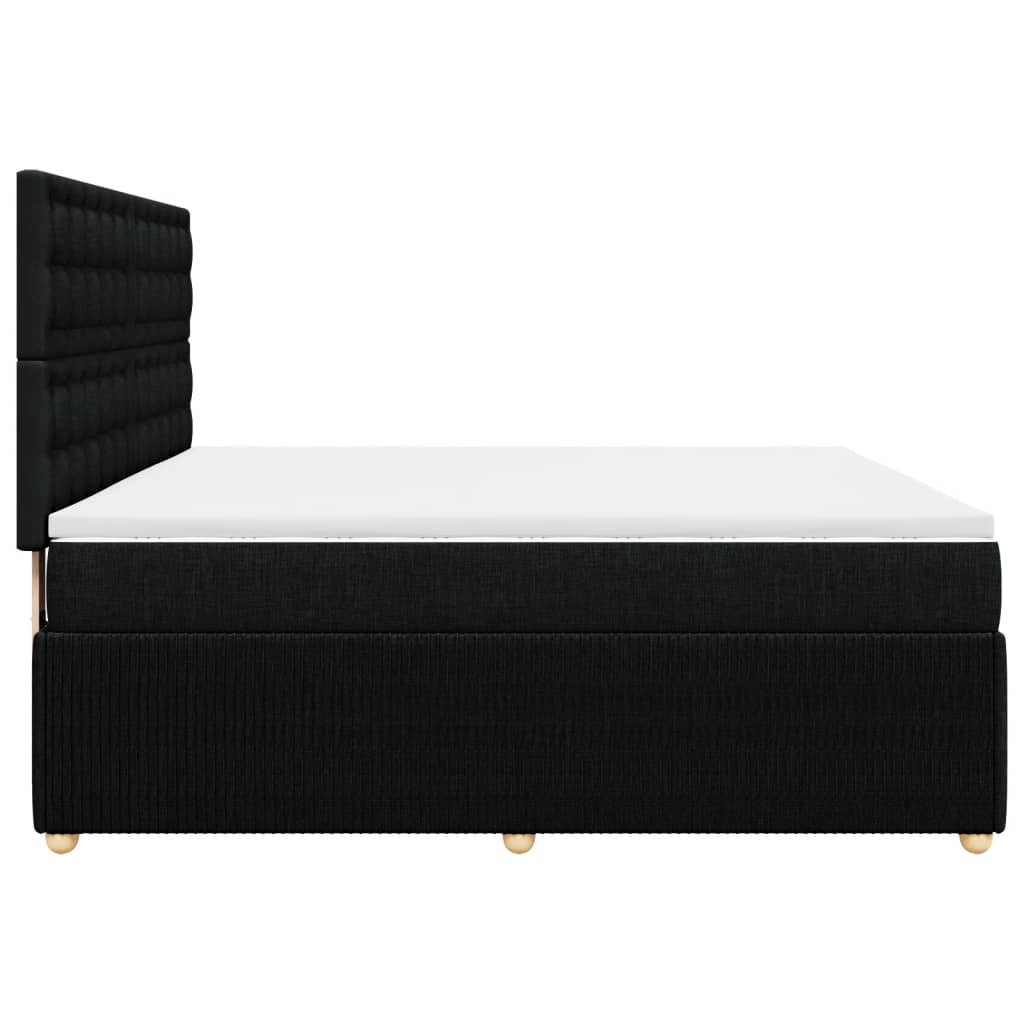 Boxspring met matras stof zwart 180x200 cm