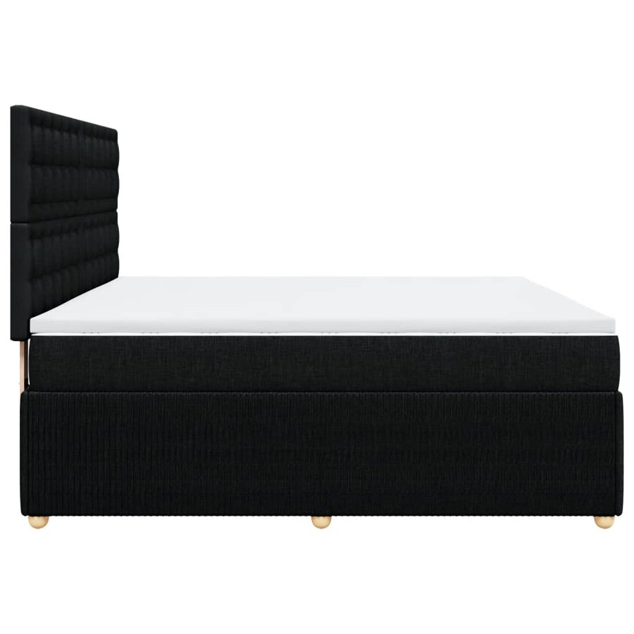 Boxspring met matras stof zwart 180x200 cm