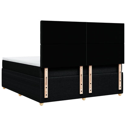 Boxspring met matras stof zwart 180x200 cm