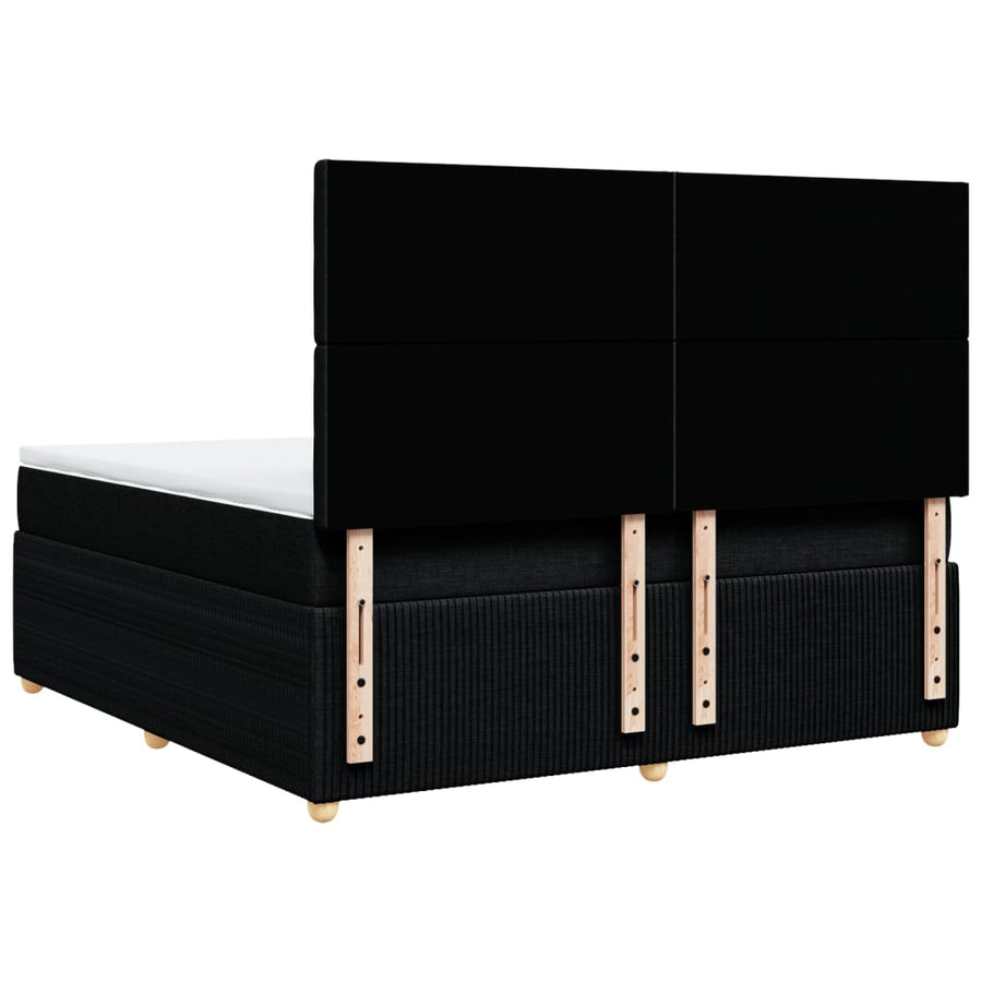 Boxspring met matras stof zwart 180x200 cm