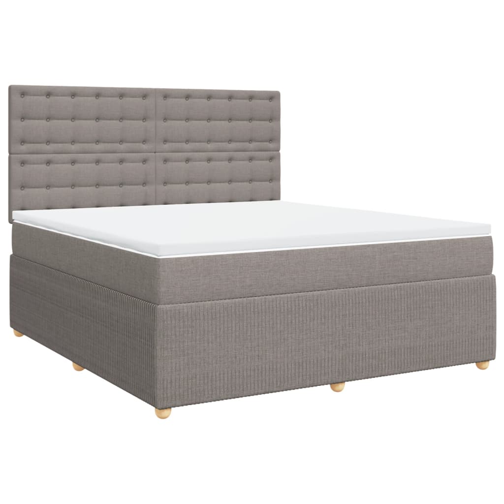 Boxspring met matras stof taupe 180x200 cm