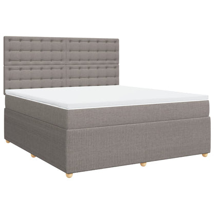 Boxspring met matras stof taupe 180x200 cm