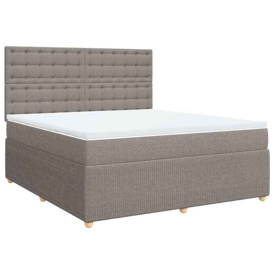Boxspring met matras stof taupe 180x200 cm