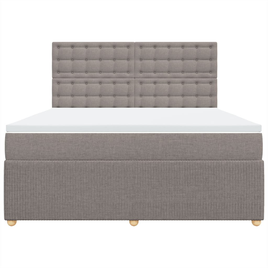 Boxspring met matras stof taupe 180x200 cm