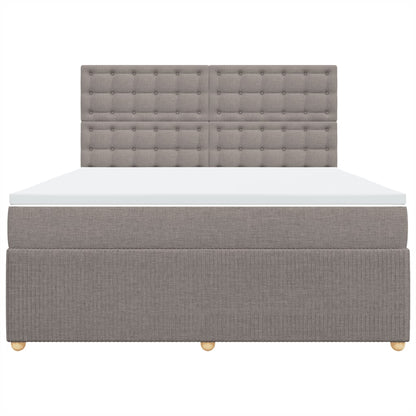 Boxspring met matras stof taupe 180x200 cm