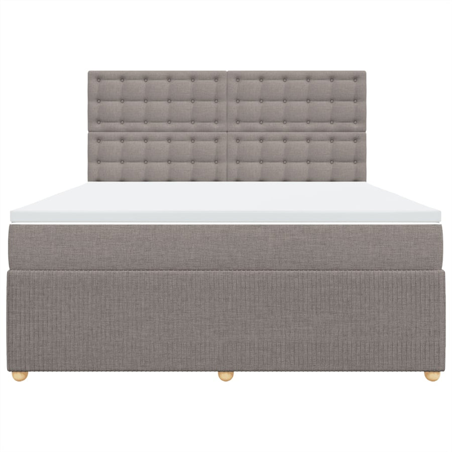 Boxspring met matras stof taupe 180x200 cm