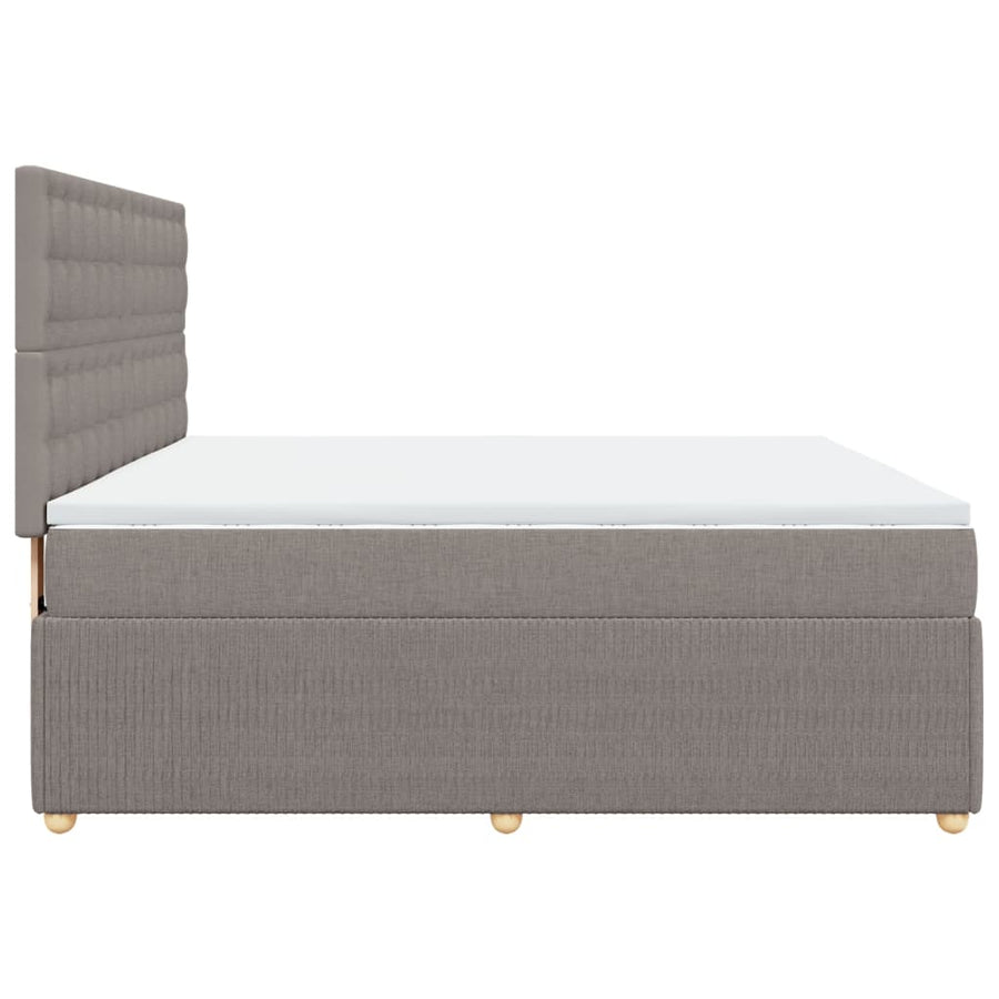 Boxspring met matras stof taupe 180x200 cm