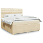Boxspring met matras crèmekleurig 180x200 cm