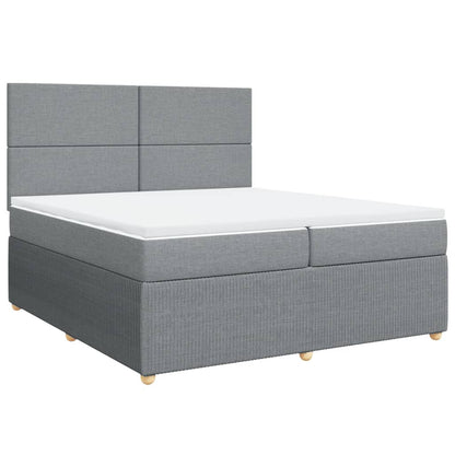 Boxspring met matras stof lichtgrijs 200x200 cm