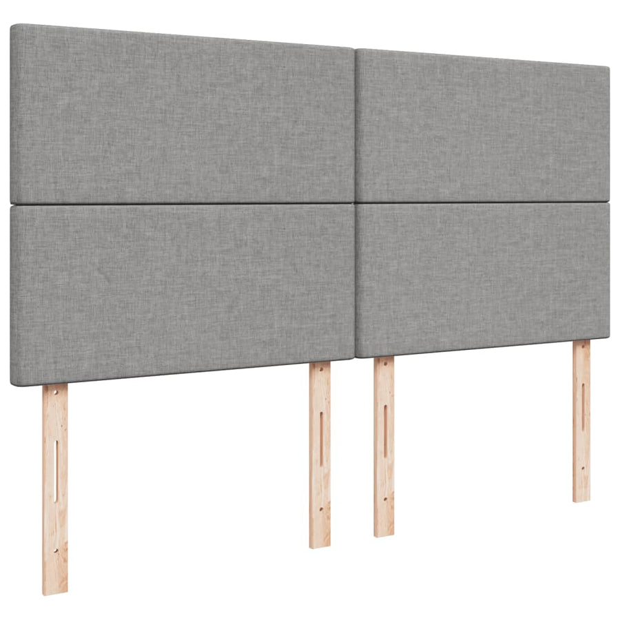 Boxspring met matras stof lichtgrijs 200x200 cm