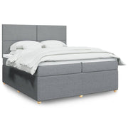 Boxspring met matras lichtgrijs 200x200 cm