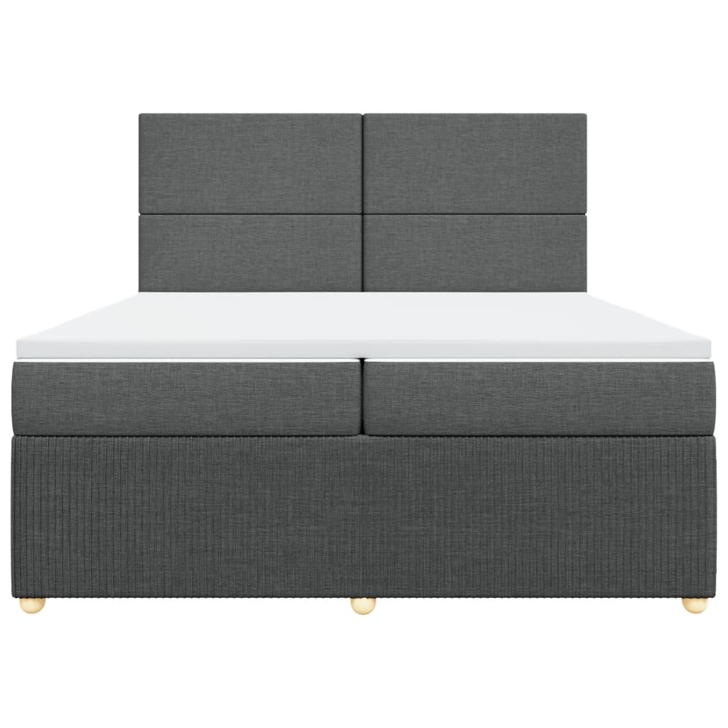 Boxspring met matras stof donkergrijs 200x200 cm