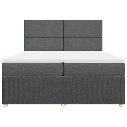 Boxspring met matras stof donkergrijs 200x200 cm