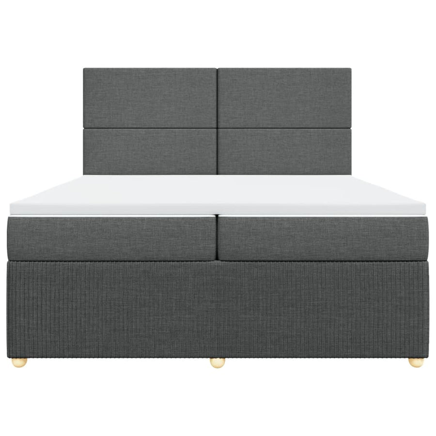 Boxspring met matras stof donkergrijs 200x200 cm
