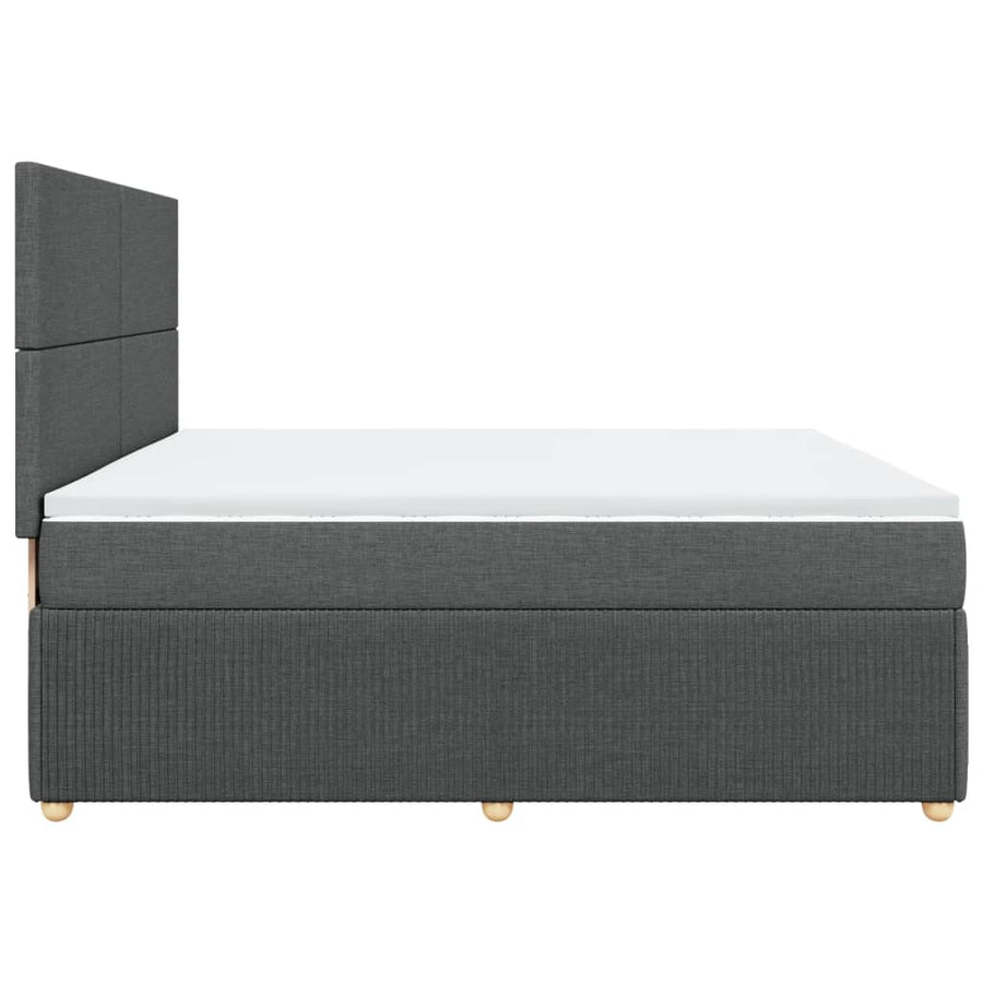 Boxspring met matras stof donkergrijs 200x200 cm