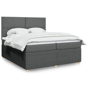 Boxspring met matras 200x200 cm donkergrijs