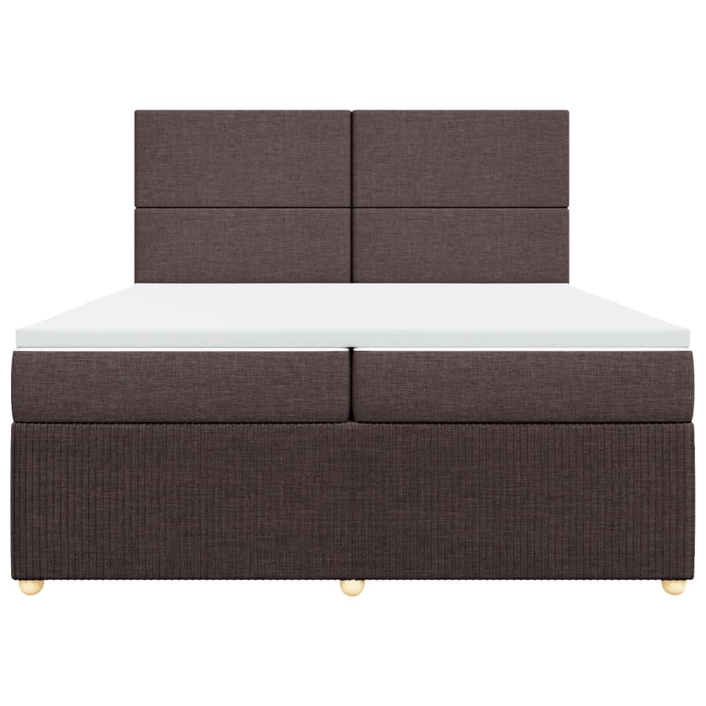 Boxspring met matras stof donkerbruin 200x200 cm