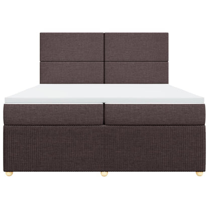 Boxspring met matras stof donkerbruin 200x200 cm