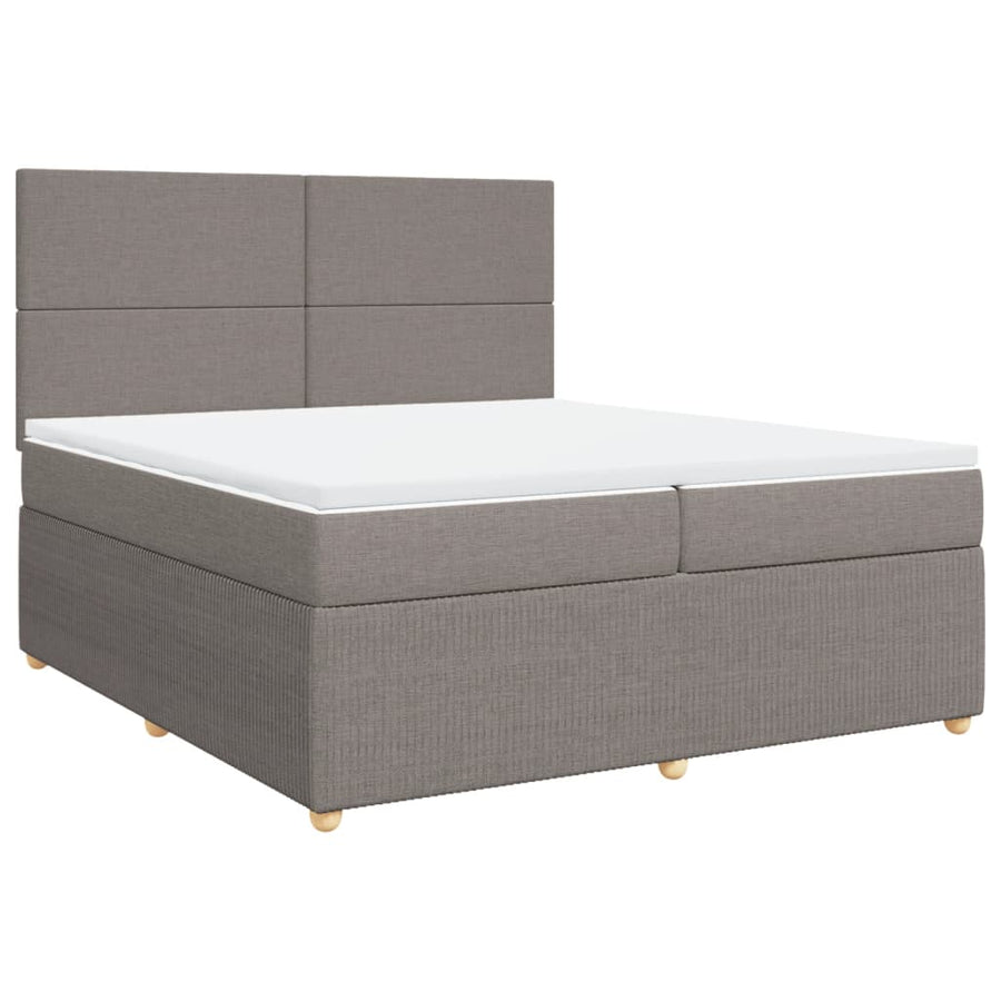 Boxspring met matras stof taupe 200x200 cm