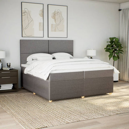 Boxspring met matras stof taupe 200x200 cm