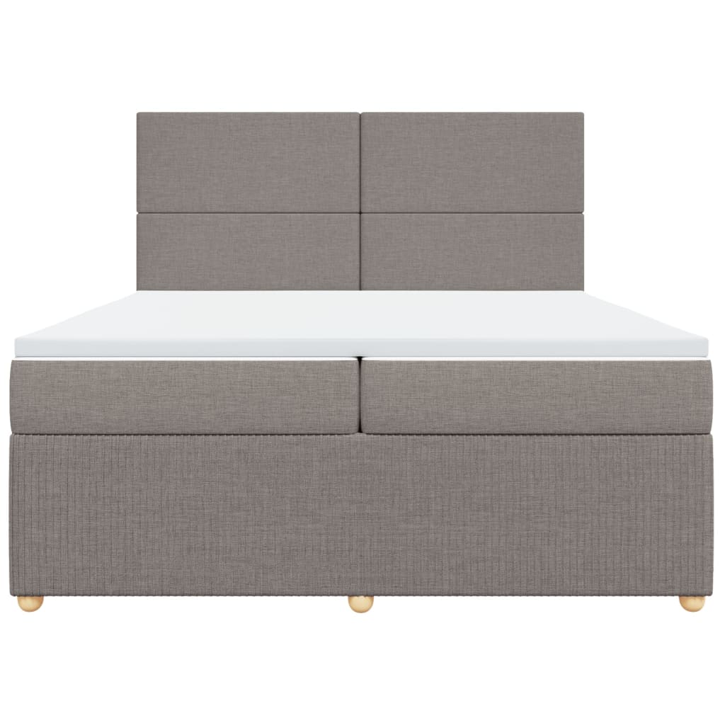 Boxspring met matras stof taupe 200x200 cm