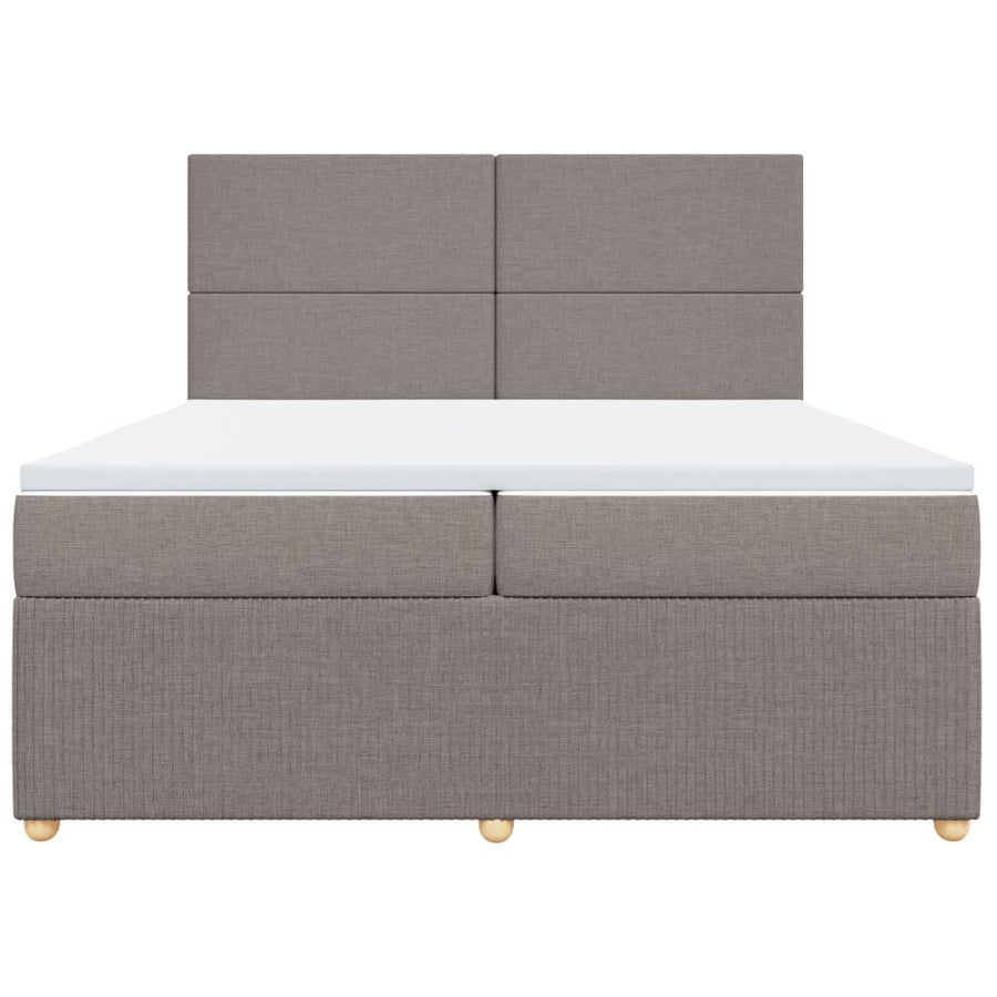 Boxspring met matras stof taupe 200x200 cm