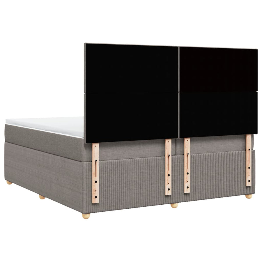 Boxspring met matras stof taupe 200x200 cm