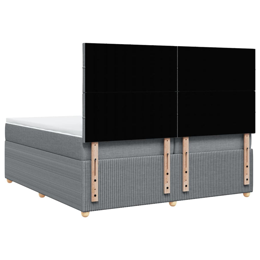 Boxspring met matras stof lichtgrijs 200x200 cm