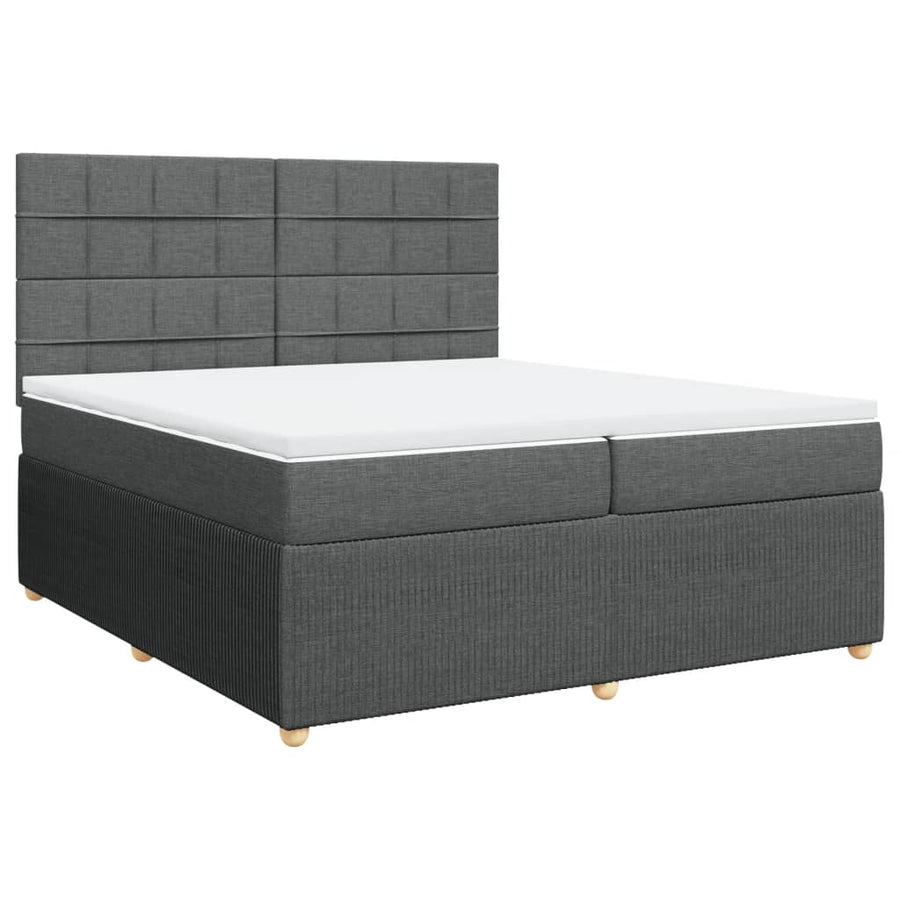 Boxspring met matras stof donkergrijs 200x200 cm