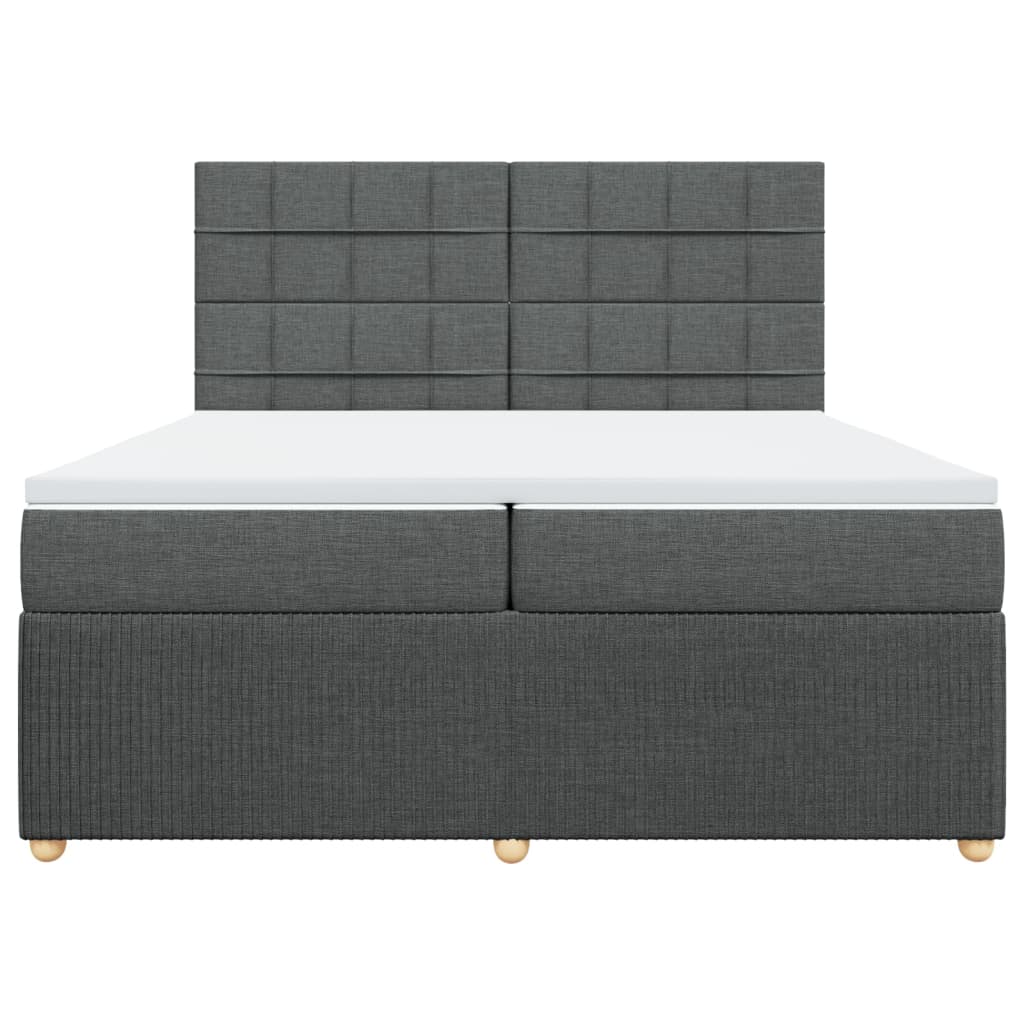 Boxspring met matras stof donkergrijs 200x200 cm