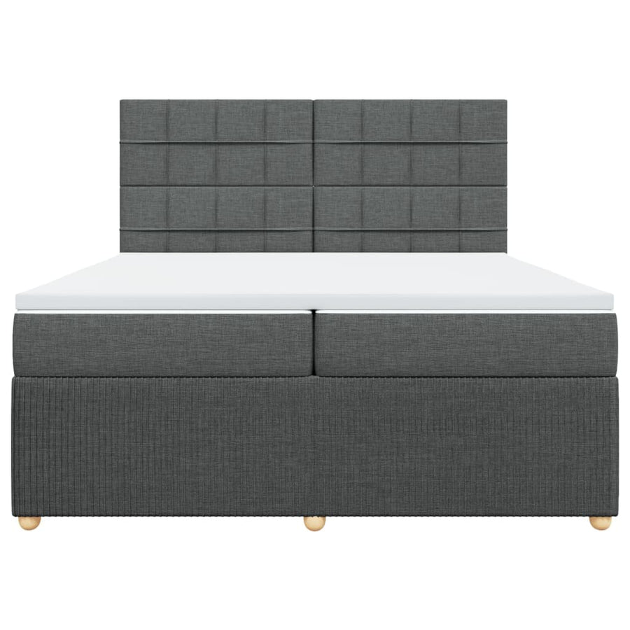 Boxspring met matras stof donkergrijs 200x200 cm