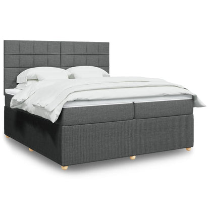 Boxspring met matras stof donkergrijs 200x200 cm