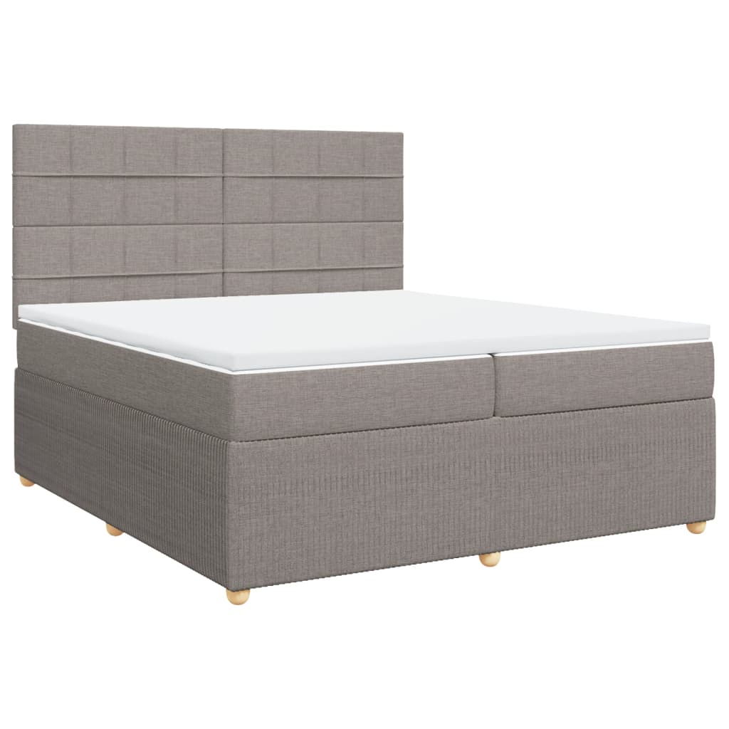 Boxspring met matras stof taupe 200x200 cm