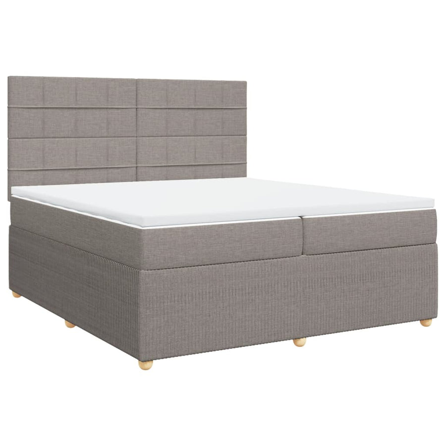 Boxspring met matras stof taupe 200x200 cm