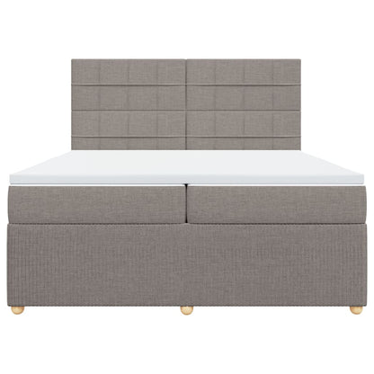 Boxspring met matras stof taupe 200x200 cm