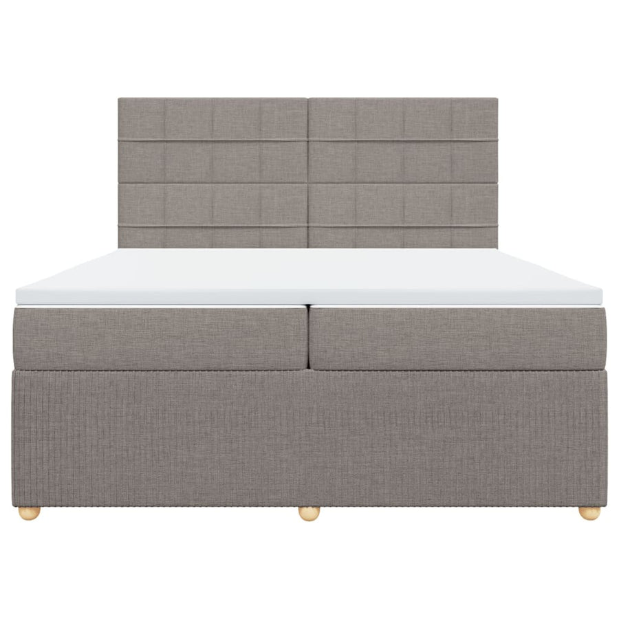 Boxspring met matras stof taupe 200x200 cm