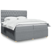 Boxspring met matras lichtgrijs 200x200 cm