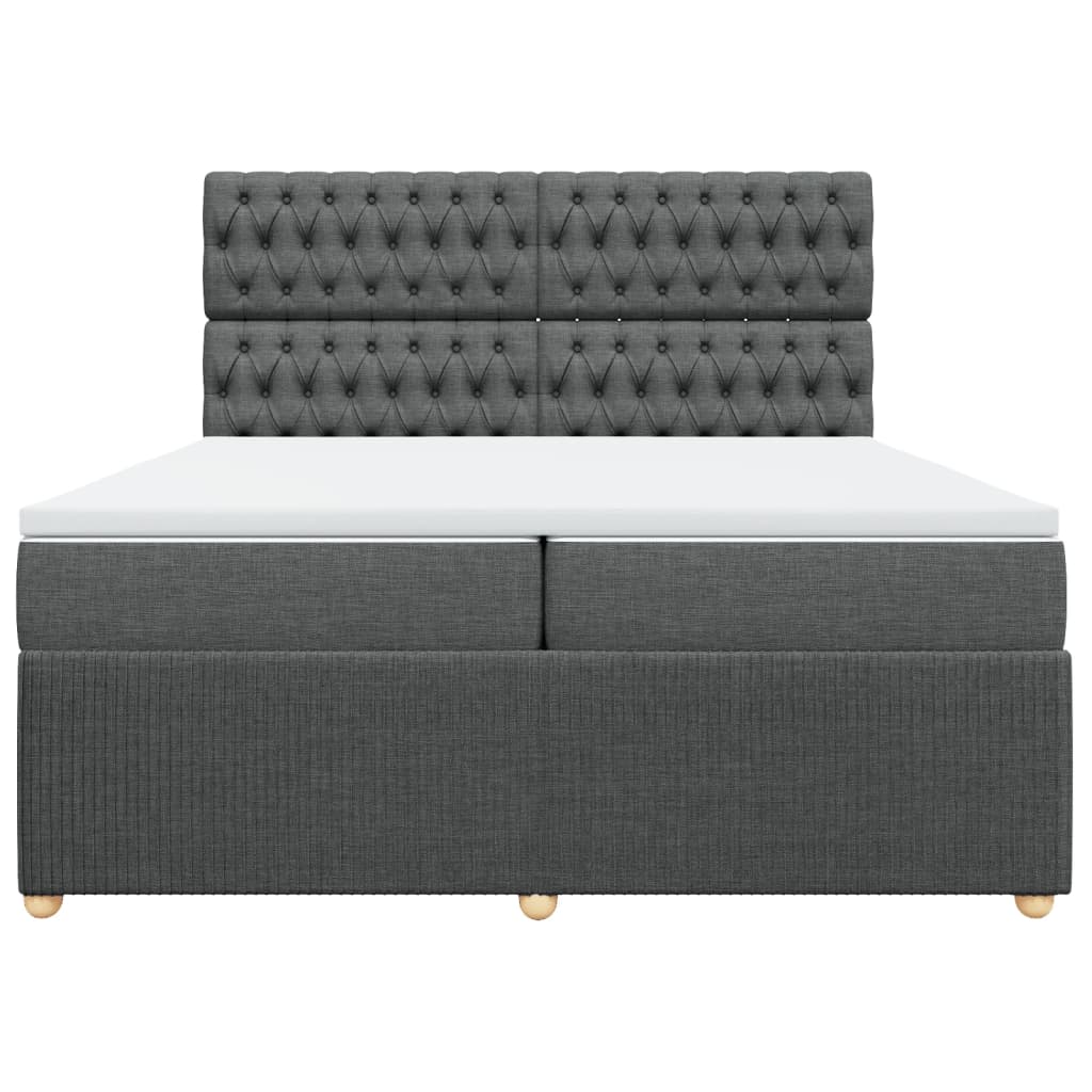 Boxspring met matras stof donkergrijs 200x200 cm