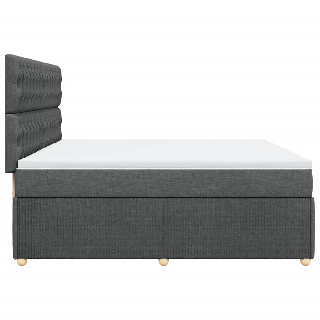 Boxspring met matras stof donkergrijs 200x200 cm