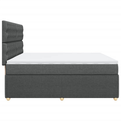Boxspring met matras stof donkergrijs 200x200 cm