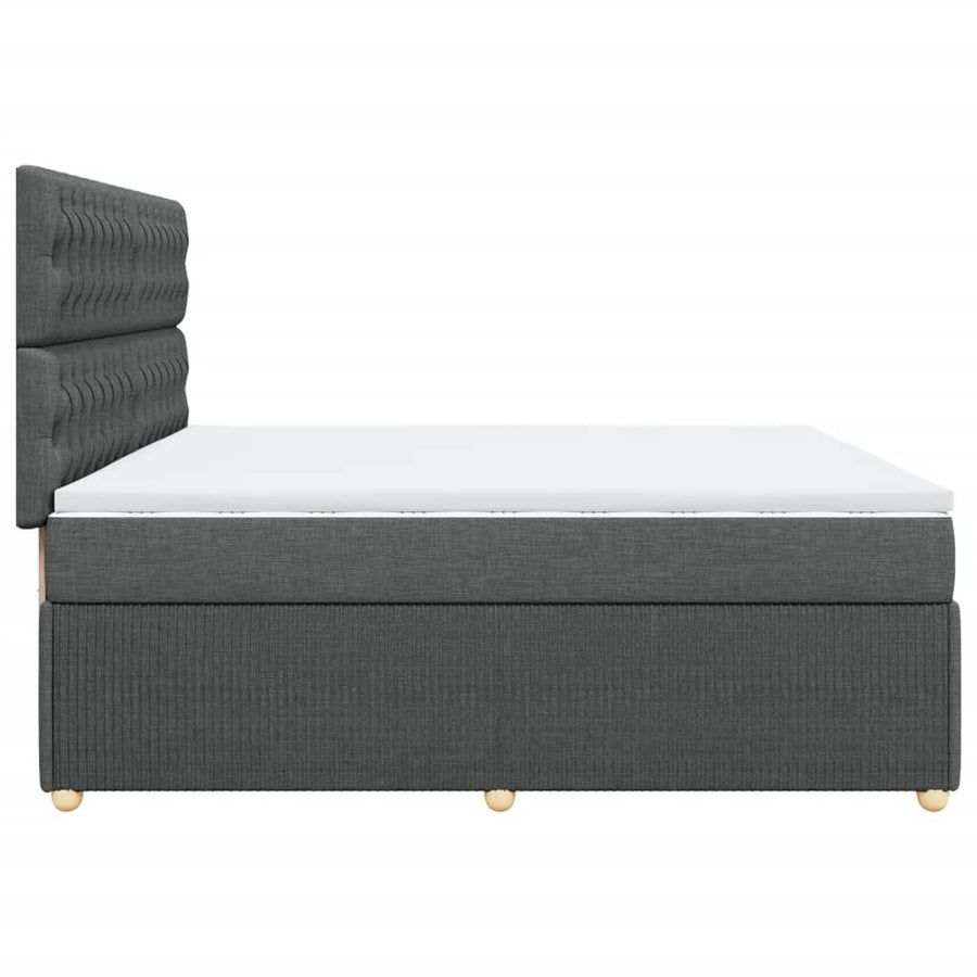 Boxspring met matras stof donkergrijs 200x200 cm