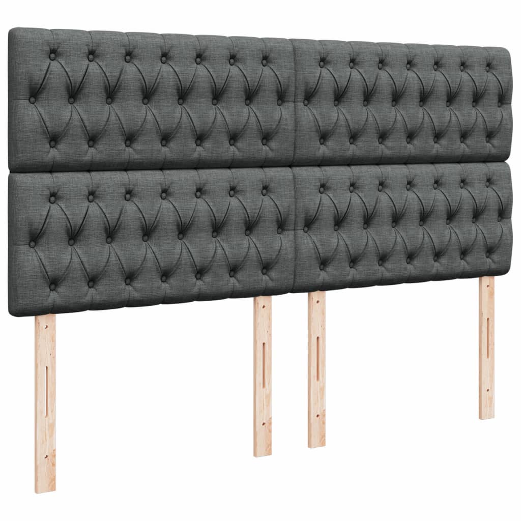 Boxspring met matras stof donkergrijs 200x200 cm